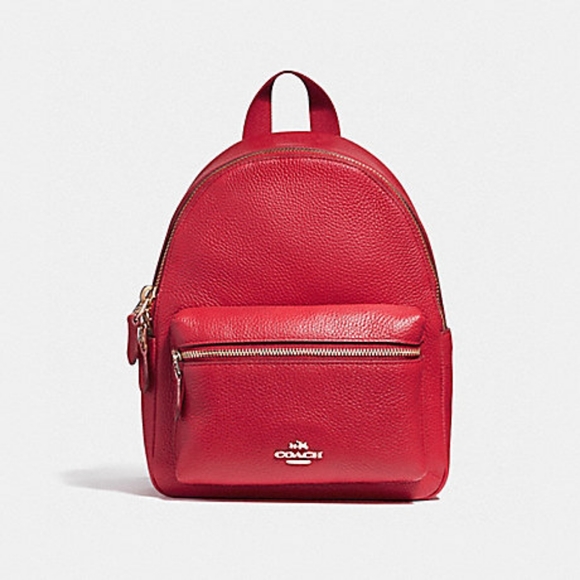 Coach Bags Coach Red Pebble Leather Mini Charlie Backpack Poshmark